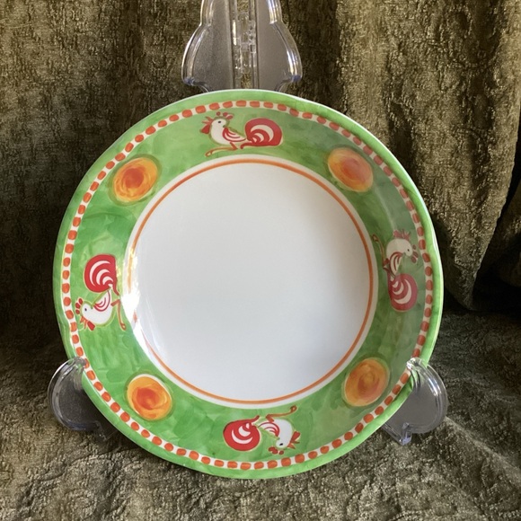 Set Of Six Vietri Melamine Campagna Gallina Pasta Bowl Lightweight - Picture 1 of 5